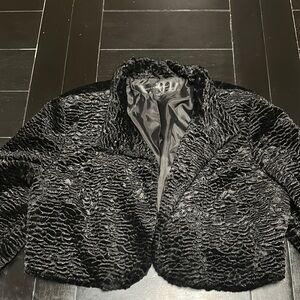 Luxurious Black Faux Fur Jacket
